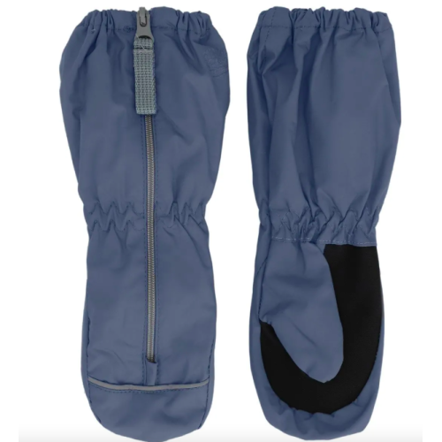 Calikids - Mitaines imperméables mi-saison à revers long avec fermeture éclair - Bleu ardoise Calikids - Mitaines imperméables mi-saison à revers long avec fermeture éclair - Bleu ardoise